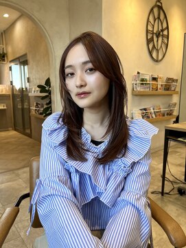 ラボヌールヘアーノーブル 新越谷店(La Bonheur hair noble) 切りっぱなしボブエアリーロング美髪ピンクブラウン