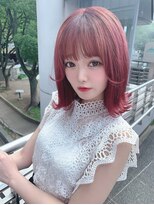 リルミー ミュエナ 大須 矢場町(Lilme myuena)&nbsp;【ブリーチ1回】チェリーレッド＋外ハネボブ　＊Lilme＊