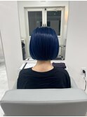 くびれヘアアプリコットオレンジハイライトカラーブルーカラー