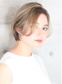 ショート・ボブ/面長/前髪なし/絶壁解消/30代/40代/50代/くびれ