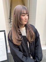 ヘアーズルネッタアベノ(HAIR'S Lunetta abeno)&nbsp;【大阪/天王寺】ロングレイヤーカット×ミルクティーカラー
