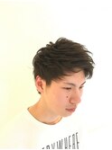 ツーブロック×アップバング