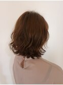 コテ巻き風ミディアムパーマスタイル◎20代30代40代50代