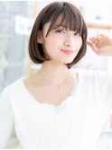 オリーブグレージュシースルーバング大人ボブg上尾20代30代40代