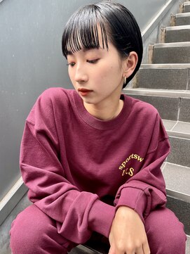 ヌード(NUDE) 「NUDE」#前髪パッツン 透けバング20代30代40代大人ショートボブ