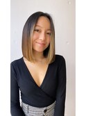 切りっぱなしボブ ボブスタイル ショートボブ バレイヤージュ