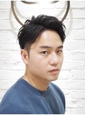 ニュアンスアップバングパーマ/ツーブロックリバースショート