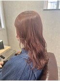 ロングヘア×ピンクベージュ