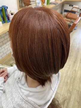 美容室 オグニ(OGUNI) アプリコットオレンジ★ソフトウルフ★