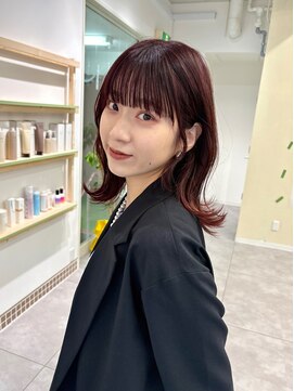 ハル 南平岸(HARU) ミディアムレイヤー×ボルドー