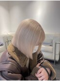 14214ブリーチ＆ダブルカラーホワイトブロンドハイトーンカラー