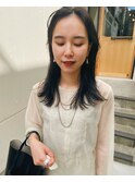 オールバック　ストレート　ダークアッシュ　［表参道.南青山]