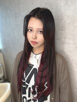 グリス(GRIZZ)&nbsp;【ワインレッドレイヤー】シールエクステ／三ノ宮／髪質改善