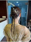 くびれヘア/アプリコットオレンジ/夏のヘアアレンジ/梅田