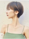 前髪小顔ニュアンスカラー大人ショートボブヘア20代30代40代 