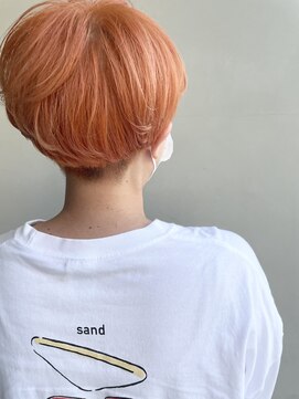 ヘアー アイス 御器所本店(HAIR ICI) ペールオレンジ × ブリーチ