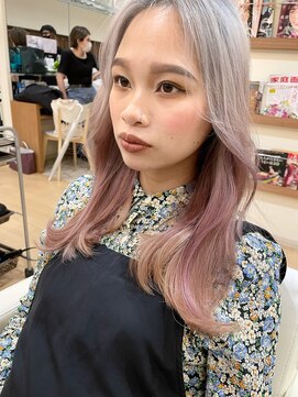 ヘアメイク アージュ 大野城 下大利店(HAIR MAKE age) グラデーション×ハイトーンカラー 20代30代