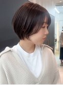 グレーベージュ×似合わせショートボブ×小顔顔周り/横浜