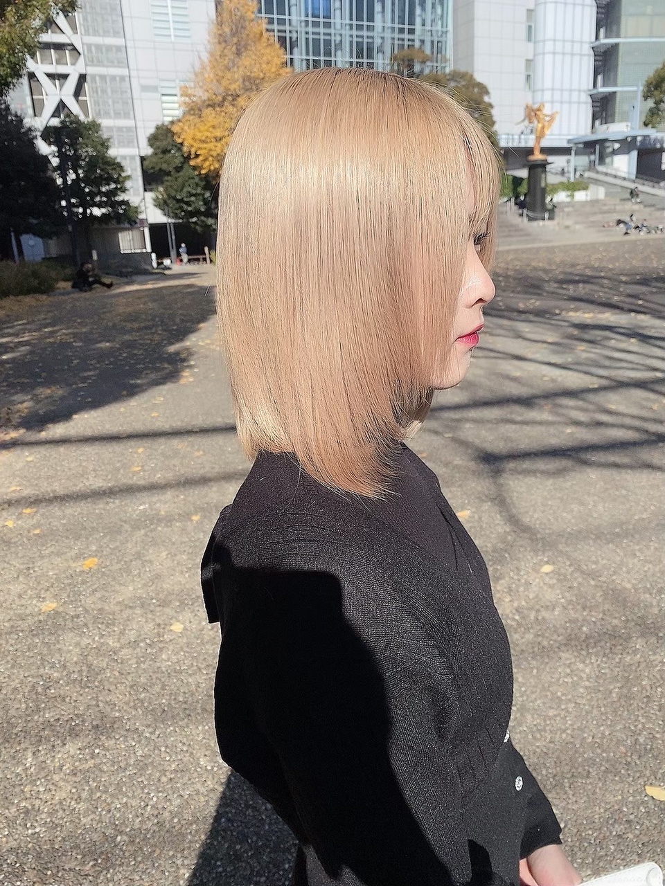 ダブル(W) 抜きっぱなし/ミディアム/ハイトーン/ブリーチ/ティーン/藤が丘