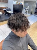 20代30代30代メンズマッシュ束感波巻きパーマ