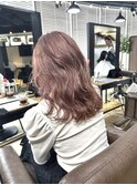 切りっぱなしボブ エアリーロング 美髪 ピンクブラウン