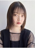 ミディアムボブ/ 顔まわりレイヤー/ ベージュカラー