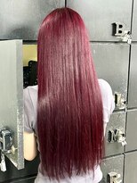 ヘアー アイス 御器所本店(HAIR ICI)&nbsp;透明感カラー★20代30代ダブルカラーブリーチ濃いめワインレッド