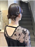 お呼ばれアレンジ20代30代40代大人可愛いタイト金箔ボブアレンジ