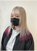 ブロンド×裾カラーpink