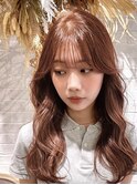 顔周りレイヤー×ミルクティーブラウン　ブリーチなし