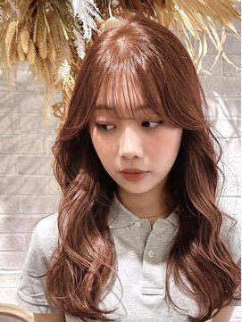 エイム(A-im) 顔周りレイヤー×ミルクティーブラウン　ブリーチなし