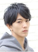 Haleビジネスフェザーパーマブルーブラックニュアンスパーマ原宿