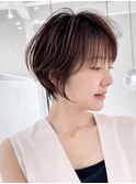 ミニウルフレイヤーカット顔周り前髪韓国ショートボブ/大宮