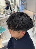 波巻きパーマ