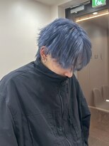 ユウル 横浜(juhl.)&nbsp;アイスブルーグレージュカラーブリーチダブルカラー横浜メンズ