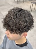 波巻きシャドウパーマラウンドマッシュ