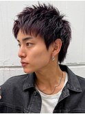 メンズショート/アップバングショート/メンズカット/赤髪短髪