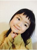 前髪パッツンロング