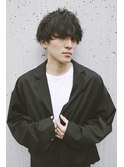 サイドグラデーション スパイラルパーマ 無造作