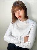 【山田】ぱつっと切りっぱなし外ハネベージュボブ