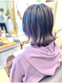 【志治幸佳】インナーカラー紫/パープル/ラベンダー切りっぱなし