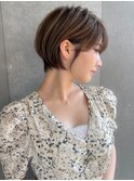 外ハネボブセクションカラーグラデーションカラーペールベージュ