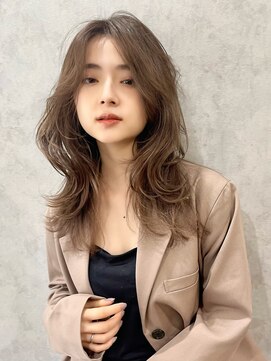 エニタイム(Anytime) ロングウルフレイヤー　ベージュ