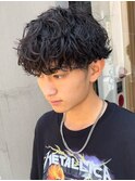 波巻きスパイラルパーママッシュショート無造作パーマ刈り上げ