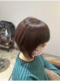 マッシュ小顔ショート×ベージュピンク×髪質改善×ハイライト