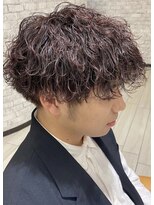 ラグ(RAG) 【men's】波巻きパーマ×チェリーブラウン×束感マッシュby 伊藤