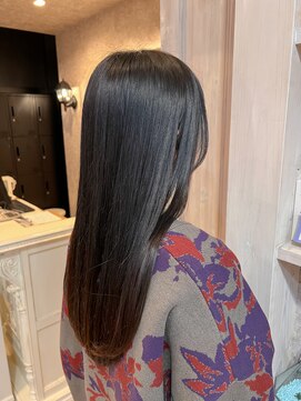 キャアリー(Caary) 福山美容室Caary 艶髪酸性ストレート切りっぱなしロング20代30代