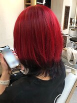 ヘアリゾート粋 ウナム 新宿東口店(enam)&nbsp;デザインカラー/レッド