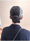 ヘアセット ひんやりキラキラまとめ髪シニヨン お呼ばれ