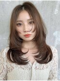 毛先ワンカールレイヤーカット20代30代40代くびれヘア大人可愛い